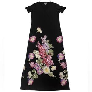 NWT Deadstock Vintage Y2k 90s Notations Floral Formal Modest Maxi Dress Size S